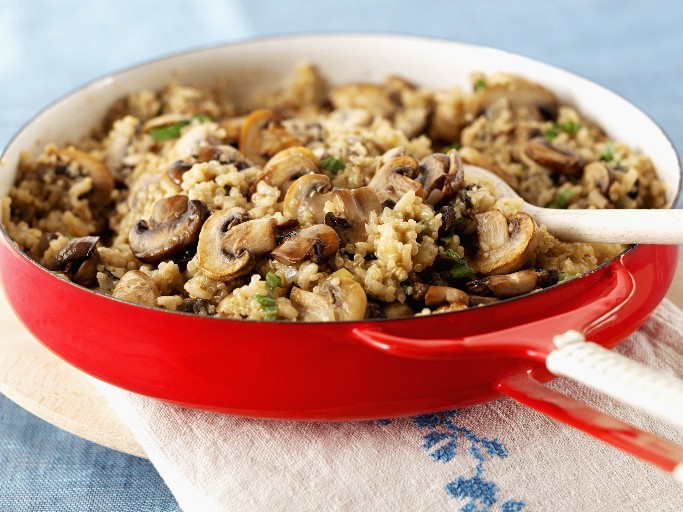 risotto, with, mushrooms,parmigiano, regianno, cheese