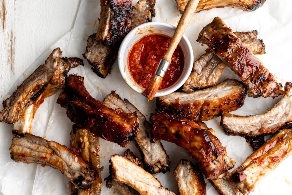 Oven-Baked Marinated Pork Ribs with Honey and Tomato Paste